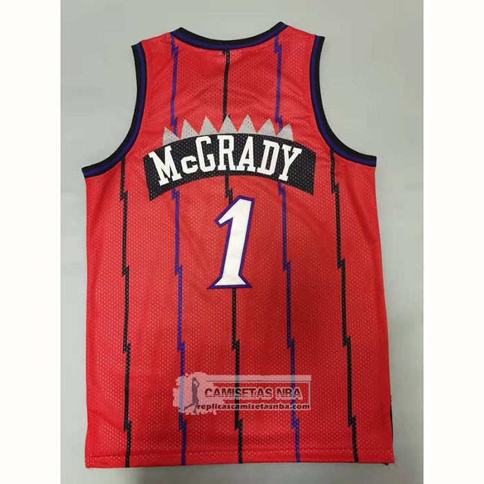 Camiseta Toronto Raptors Tracy McGrady NO 1 Mitchell & Ness 1998-99 Rojo